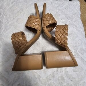 BAMBOO Braided Brown Women's Heels